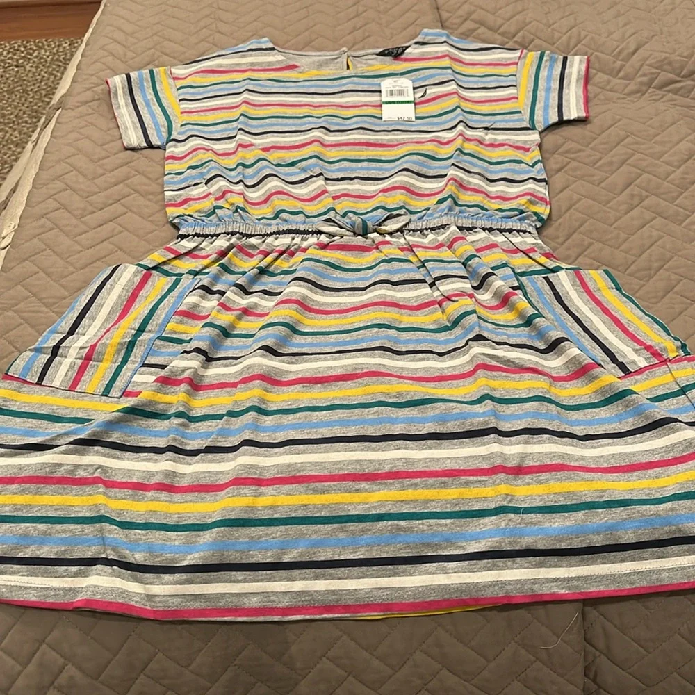 Nautica Girl's Stripe Patch Pocket Dress/NWT/L (12/14)